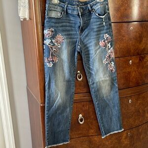 White House Black Market embroidered denim jean